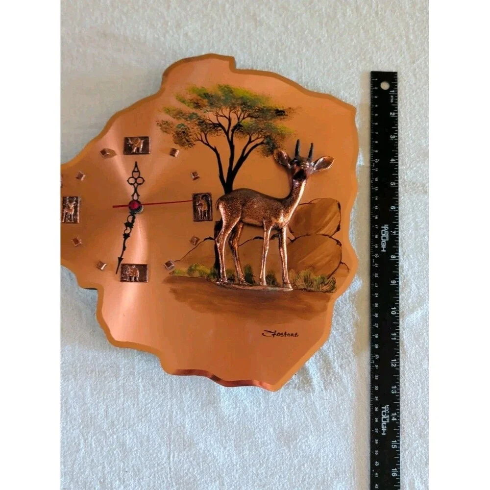 Gastone Zimbabwe Copper Brass Colored Wall Clock - Battery Powered